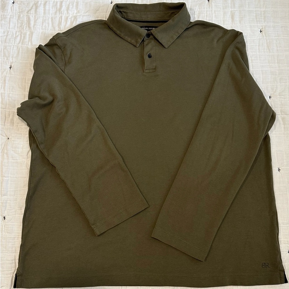 Banana Republic Men's Olive Green Polo Shirt XL